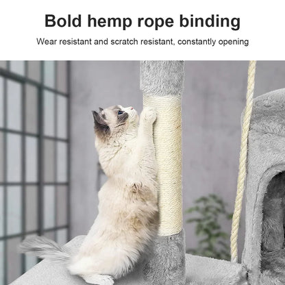 Cat Tree House Cat Climbing Frame Cat Tower Cat Condo with Scratching Post Perches Caves Pet Supplies