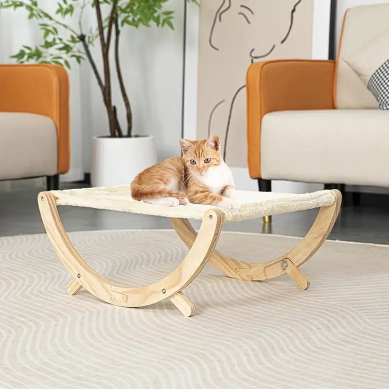 Elevated Cat Bed Anti-Slip Cat Hammock Bed for Indoor Rocking Cat Bed Elevated Pet Furniture Pet Resting Hammock Cat Hammock