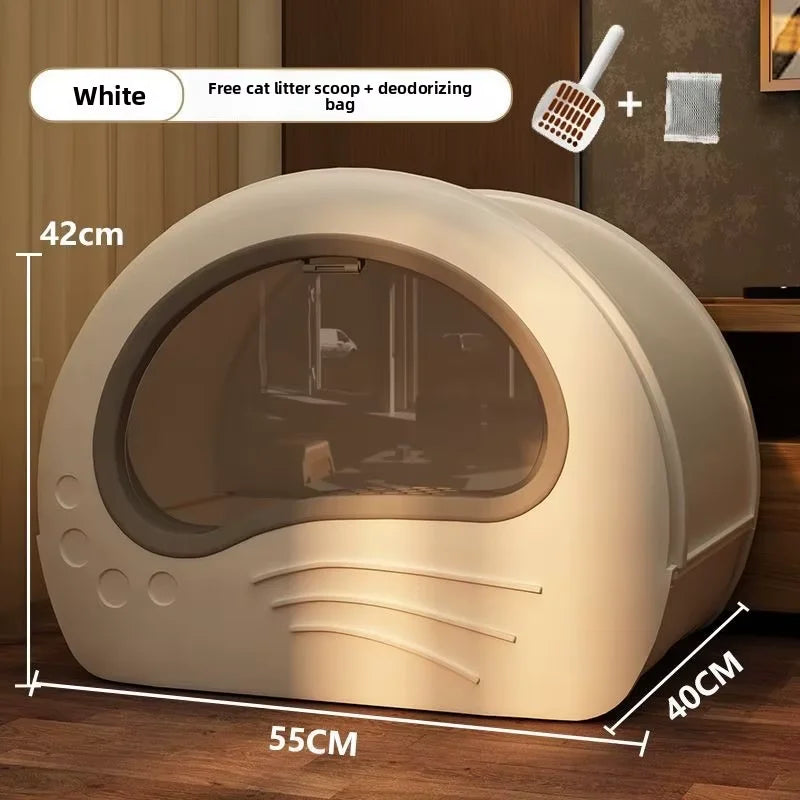 Cat Litter Box Fully Enclosed Drawer Type Cat Litter Box Anti-Splash and Odor Isolation Cat Toilet Extra Large Cat Litter Box