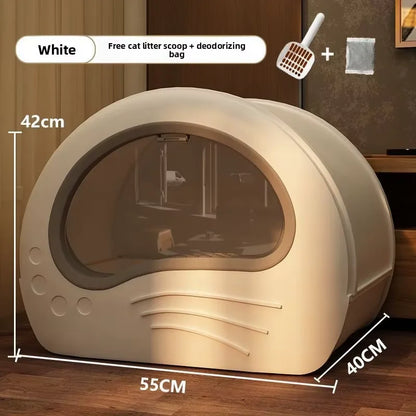 Cat Litter Box Fully Enclosed Drawer Type Cat Litter Box Anti-Splash and Odor Isolation Cat Toilet Extra Large Cat Litter Box