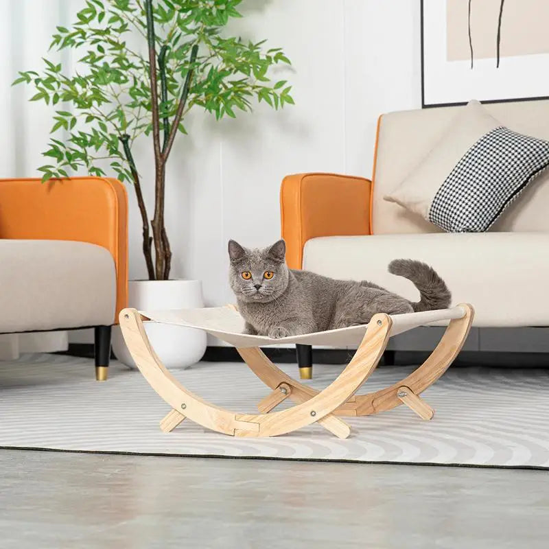 Elevated Cat Bed Anti-Slip Cat Hammock Bed for Indoor Rocking Cat Bed Elevated Pet Furniture Pet Resting Hammock Cat Hammock