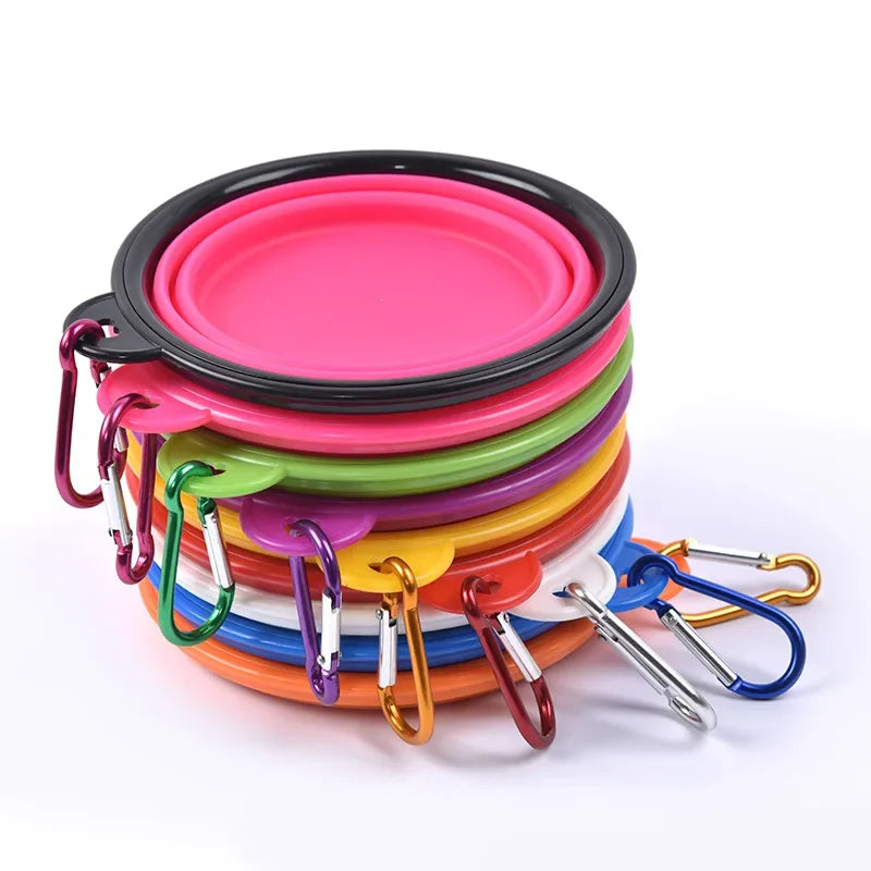 350Ml Collapsible Dog Pet Folding Silicone Bowl Outdoor Travel Portable Puppy Food Container Feeder Dish Bowl Pet Supplies