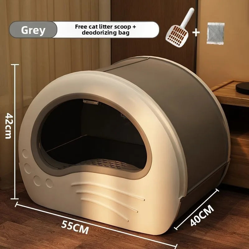 Cat Litter Box Fully Enclosed Drawer Type Cat Litter Box Anti-Splash and Odor Isolation Cat Toilet Extra Large Cat Litter Box