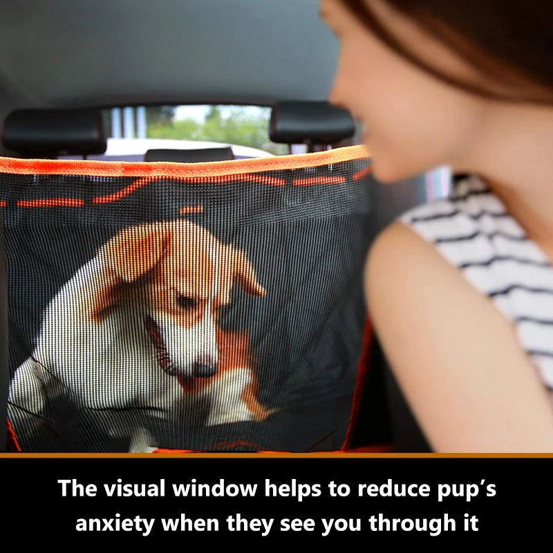 Dog Car Seat Cover for Back Seat Waterproof Seat Protector Dog Car Hammock with Visual Mesh Window Scratch Resistant Pet Car Pad