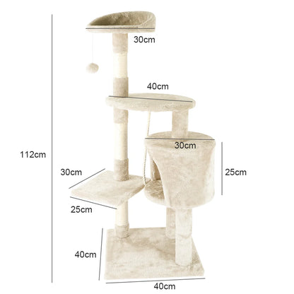 Cat Tree House Cat Climbing Frame Cat Tower Cat Condo with Scratching Post Perches Caves Pet Supplies