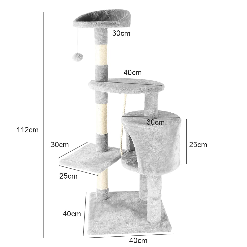 Cat Tree House Cat Climbing Frame Cat Tower Cat Condo with Scratching Post Perches Caves Pet Supplies