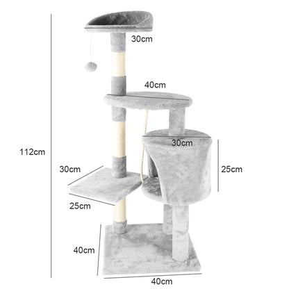 Cat Tree House Cat Climbing Frame Cat Tower Cat Condo with Scratching Post Perches Caves Pet Supplies