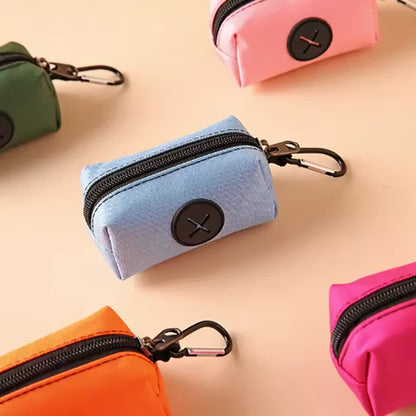 Hot Canvas Dog Poop Bag Holder, Outdoor Pet Waste Bag Dispenser with Carabiner Clip, Animal Waste Collection Pouch