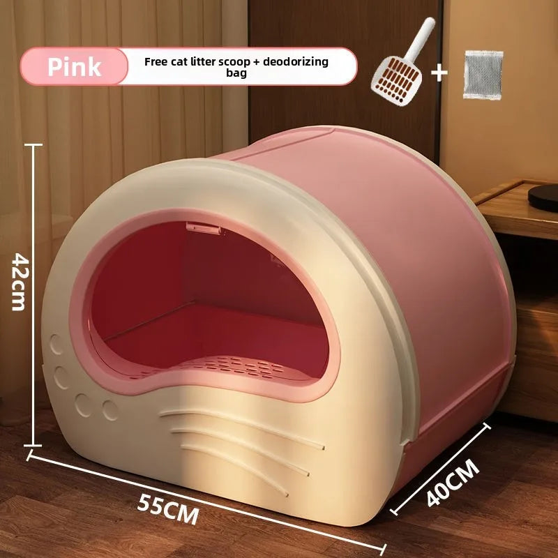 Cat Litter Box Fully Enclosed Drawer Type Cat Litter Box Anti-Splash and Odor Isolation Cat Toilet Extra Large Cat Litter Box