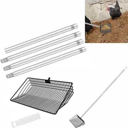 Adjustable Chicken Poop Scooper with Handle Chicken Litter Scooper for Cleaning Shovel for Chicken Coop and Livestock Farm