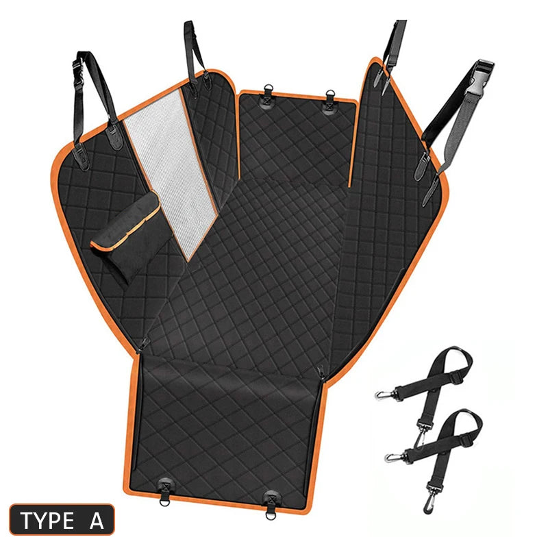 Dog Car Seat Cover for Back Seat Waterproof Seat Protector Dog Car Hammock with Visual Mesh Window Scratch Resistant Pet Car Pad