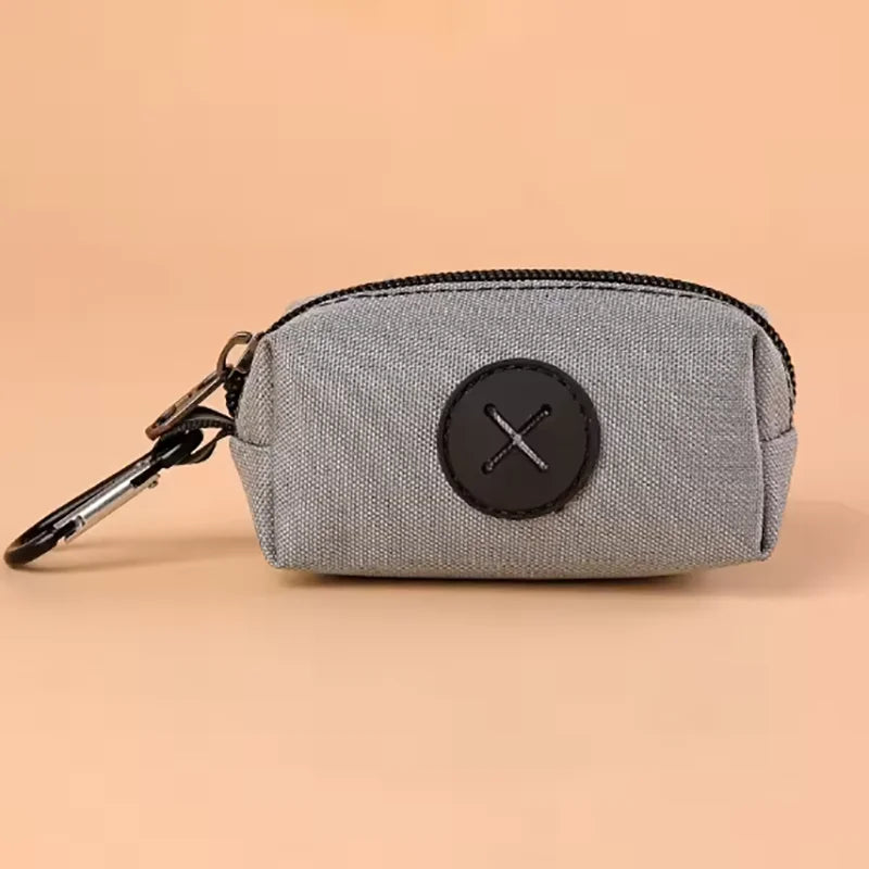 Hot Canvas Dog Poop Bag Holder, Outdoor Pet Waste Bag Dispenser with Carabiner Clip, Animal Waste Collection Pouch