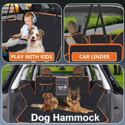 Dog Car Seat Cover for Back Seat Waterproof Seat Protector Dog Car Hammock with Visual Mesh Window Scratch Resistant Pet Car Pad