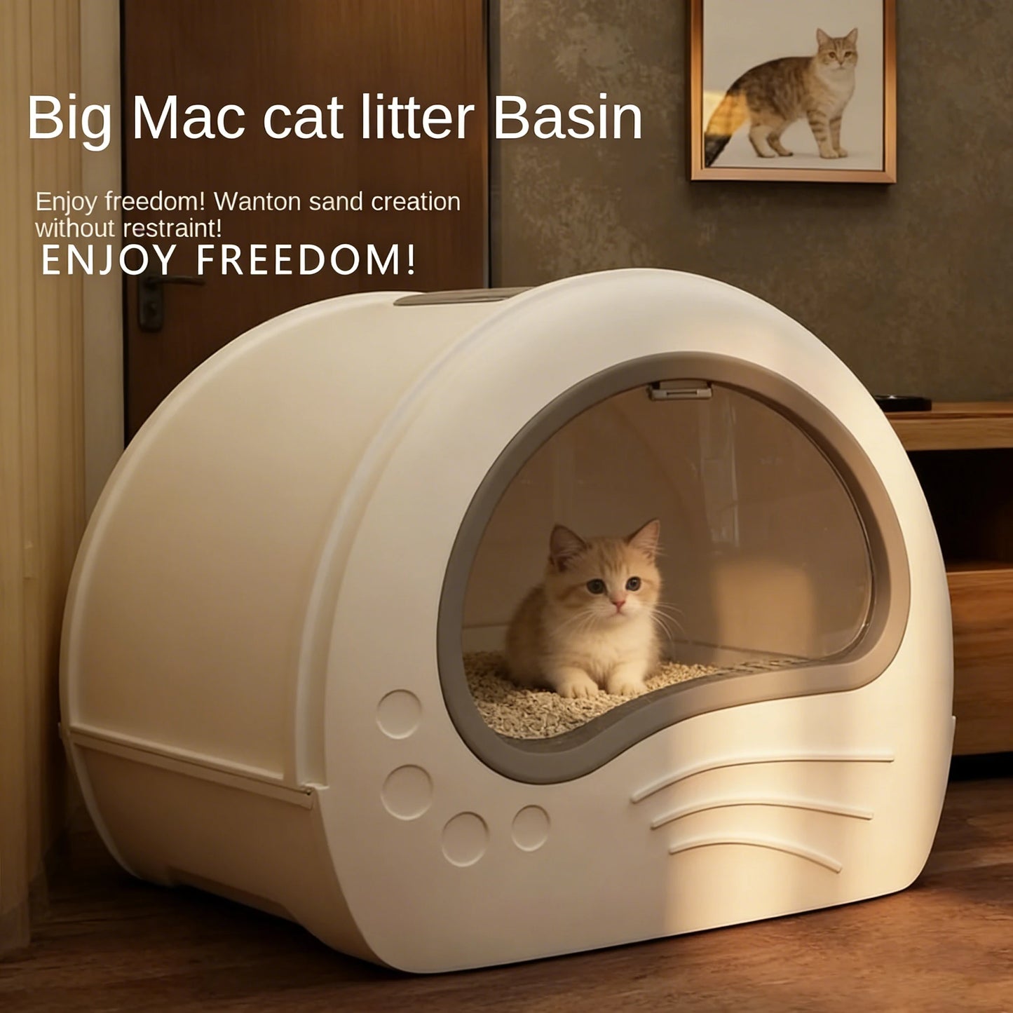 Cat Litter Box Fully Enclosed Drawer Type Cat Litter Box Anti-Splash and Odor Isolation Cat Toilet Extra Large Cat Litter Box