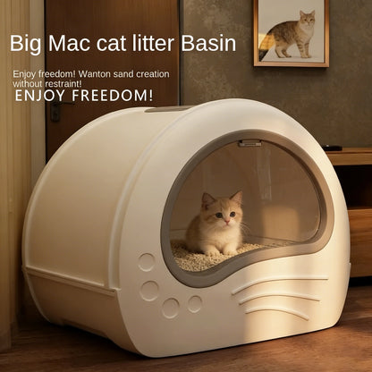 Cat Litter Box Fully Enclosed Drawer Type Cat Litter Box Anti-Splash and Odor Isolation Cat Toilet Extra Large Cat Litter Box