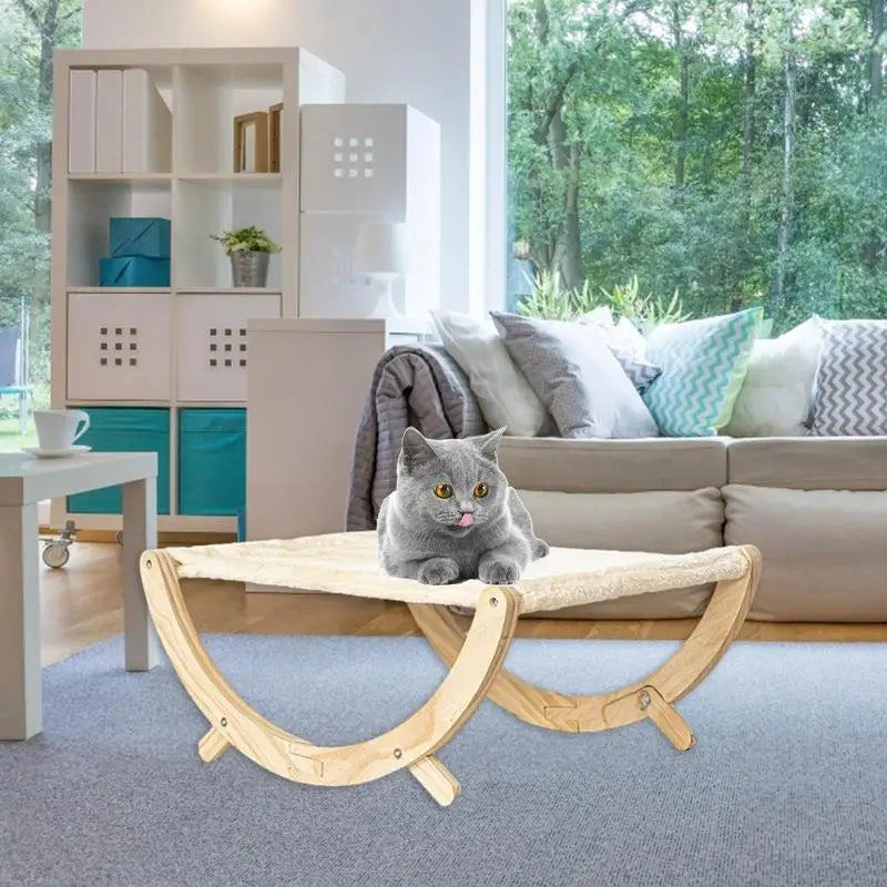 Elevated Cat Bed Anti-Slip Cat Hammock Bed for Indoor Rocking Cat Bed Elevated Pet Furniture Pet Resting Hammock Cat Hammock