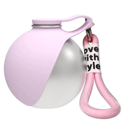 Spherical Pet Water Bottle Capacity Pet Bottle Portable Dog Water Bottle with Foldable Silicone Bowl Leak-Proof Stainless Steel