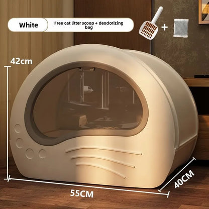 Cat Litter Box Fully Enclosed Drawer Type Cat Litter Box Anti-Splash and Odor Isolation Cat Toilet Extra Large Cat Litter Box