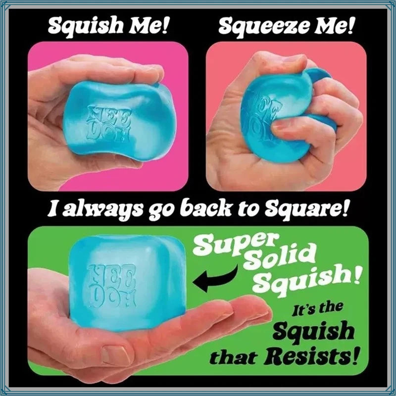 Needoh Nice Cube Sensory Stress Reliever Fidget Tool for Anxiety &Focus Desk for Adults & Anti-Anxiety Squeeze Kids
