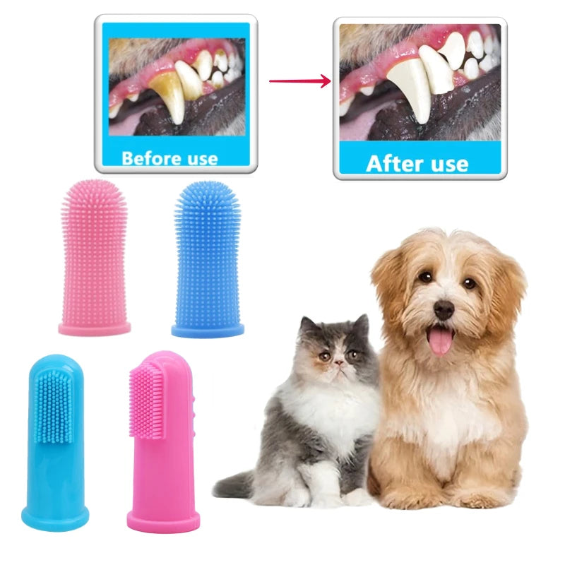 3-Sided Pet Toothbrush Dog Plastic Toothbrush Removing Tartar Cleaning Mouth Pet Care Cat Cleaning Mouth