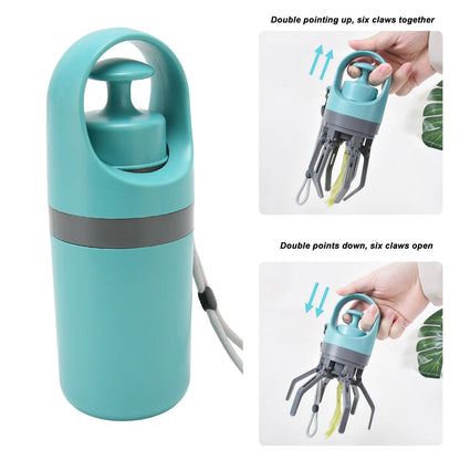 Dog Waste Picker Dog Claw Poop Scooper Zero Contact Lightweight Portable Pet Poop Scooper with Bag Dispenser for Outdoor Walking