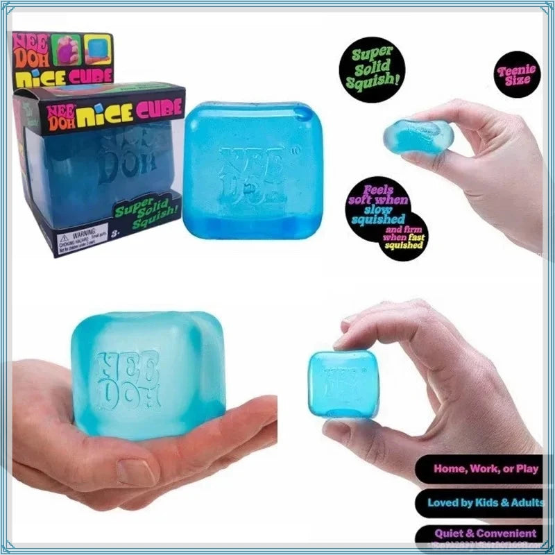 Needoh Nice Cube Sensory Stress Reliever Fidget Tool for Anxiety &Focus Desk for Adults & Anti-Anxiety Squeeze Kids