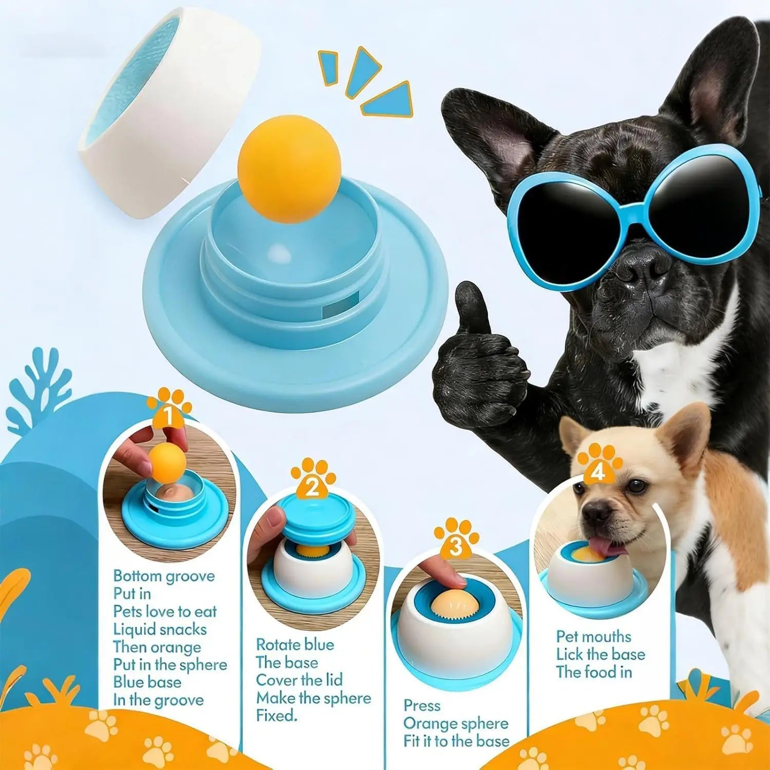 Pet anti Knock Slow Food Plate, Cat Toy, Cat Dog Licking Toy, Cat Dog Licking Toy, Cat Dog Licking, Happy Dog Bowl and Basin